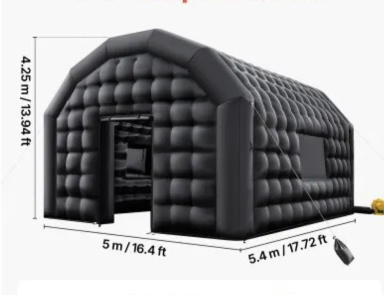 Black inflatable party tent